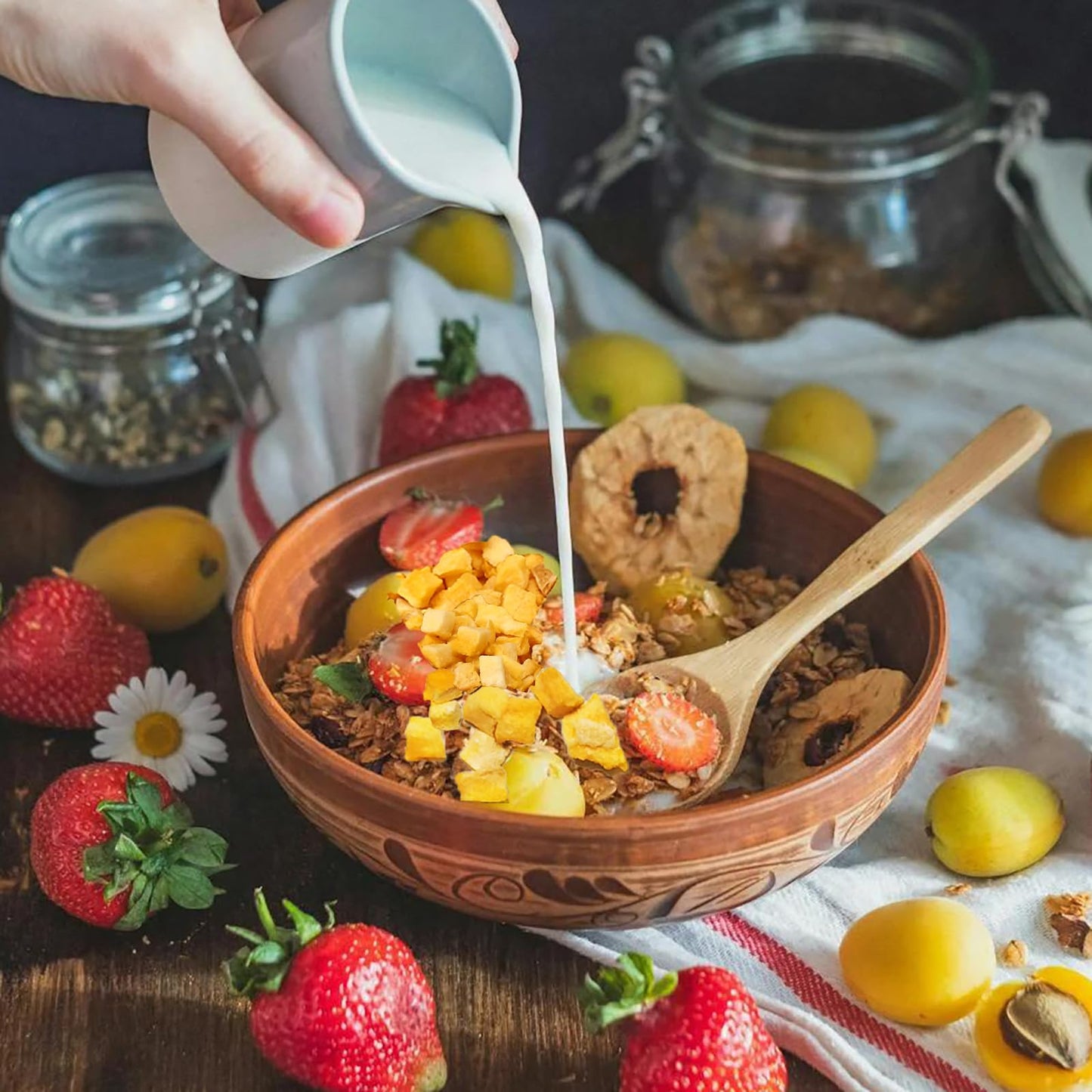 WZQLAOYS Freeze Dried Diced Mango Snacks, No Sugar Added, 7.76oz, Bulk