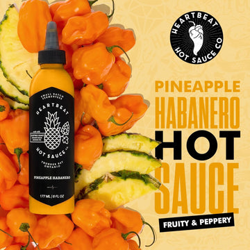 HEARTBEAT HOT SAUCE CO. Pineapple Habanero Hot Sauce Pack of 6, 6 oz.
