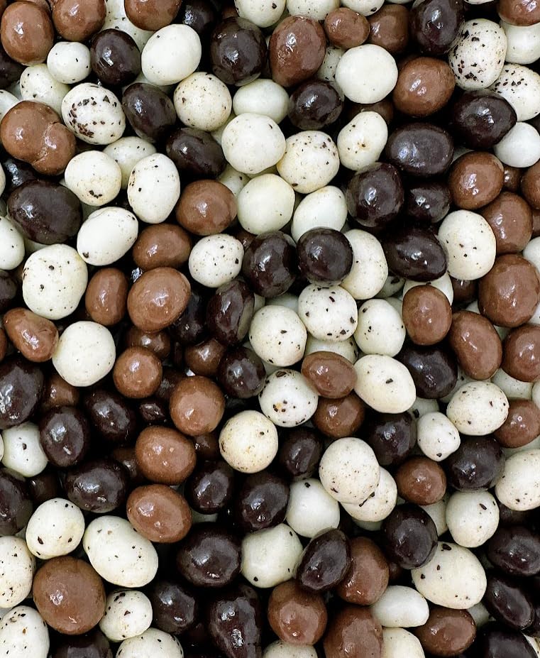 SweetGourmet Chocolate Covered Espresso Beans Blend | White Milk Dark Chocolate | 2 Pounds