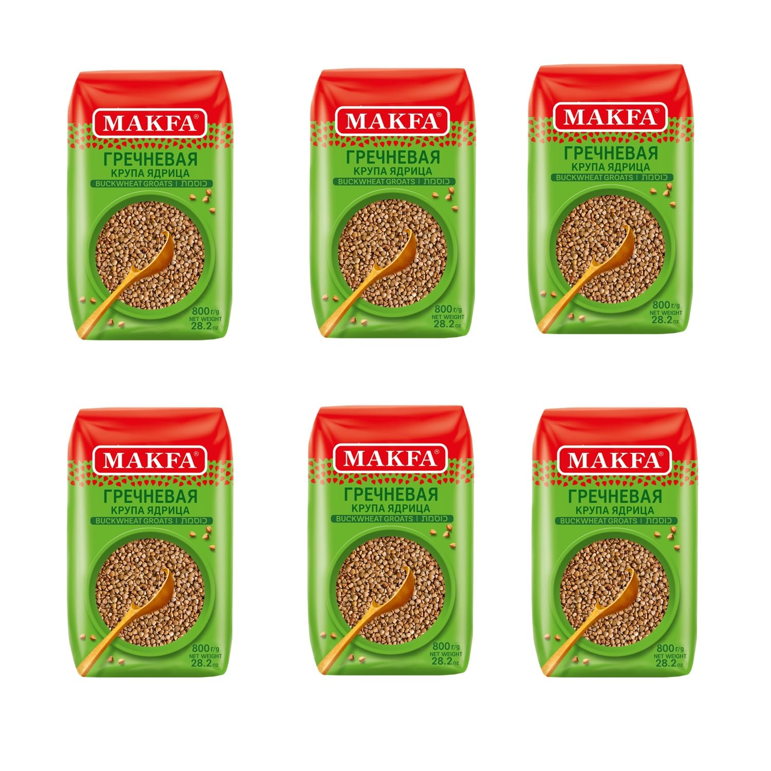 Makfa Buckwheat Groats Top-Grade Quality 28.2Oz / 800G (Pack Of 6) Kosher  Non-Gmo  Grechka  Good For Plant Based Meals  Vegan