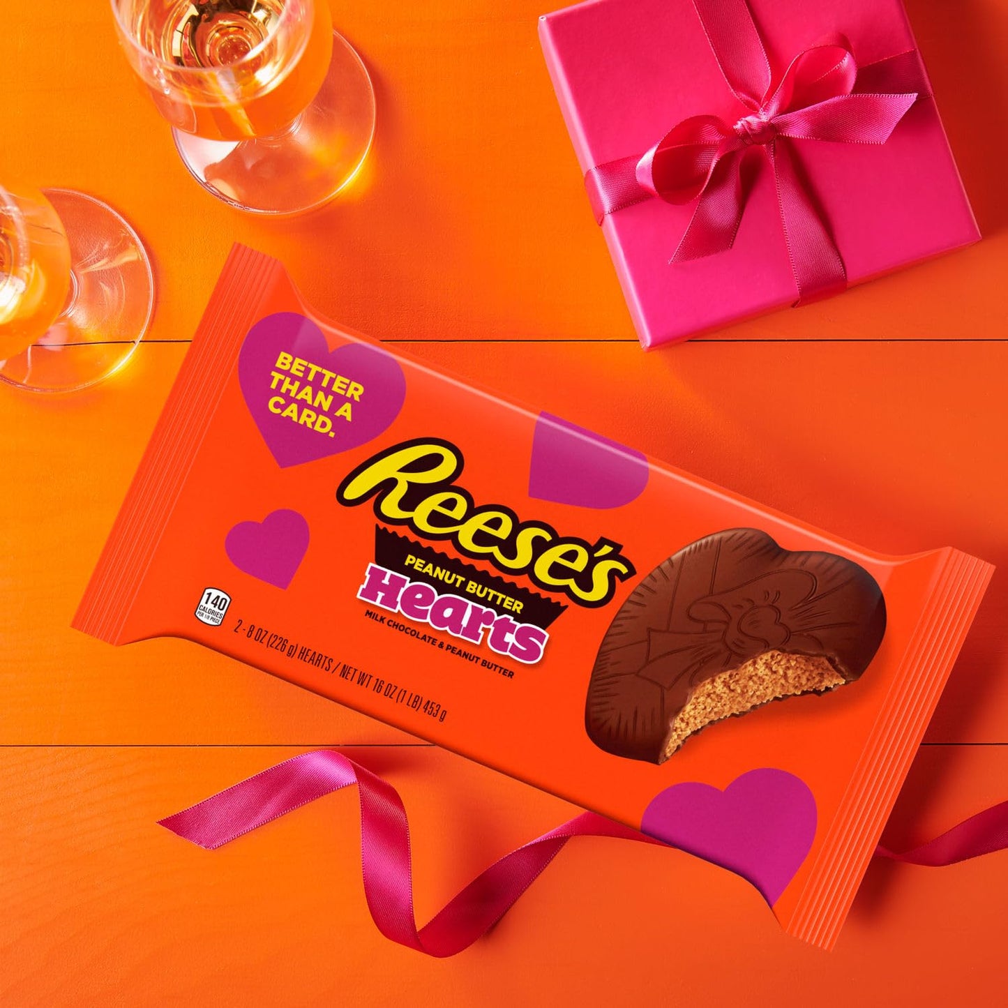 REESES Milk Chocolate Peanut Butter Hearts, Valentines Candy Pack, 16 oz (2 Pieces)