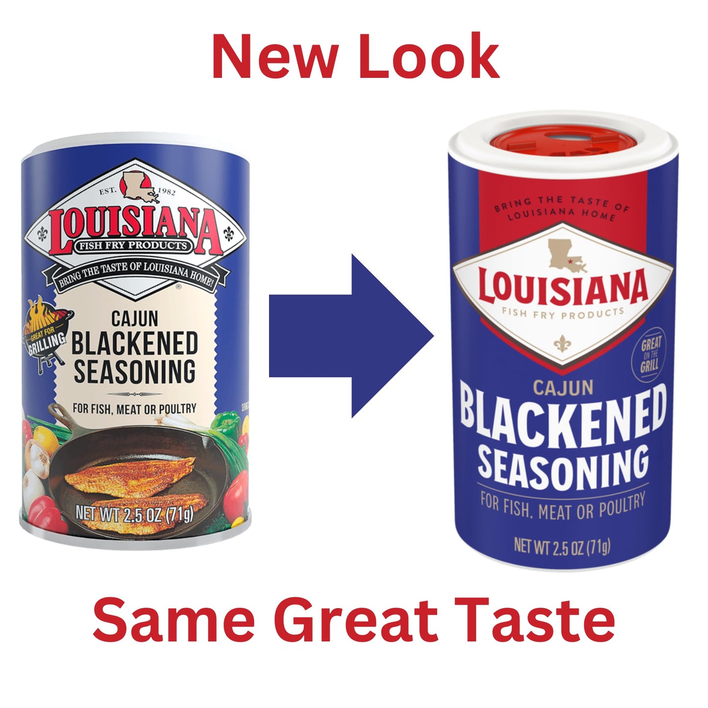Louisiana Fish Fry Cajun Blackened Seasoning, 2.5 Ounce - 3 Per Case.