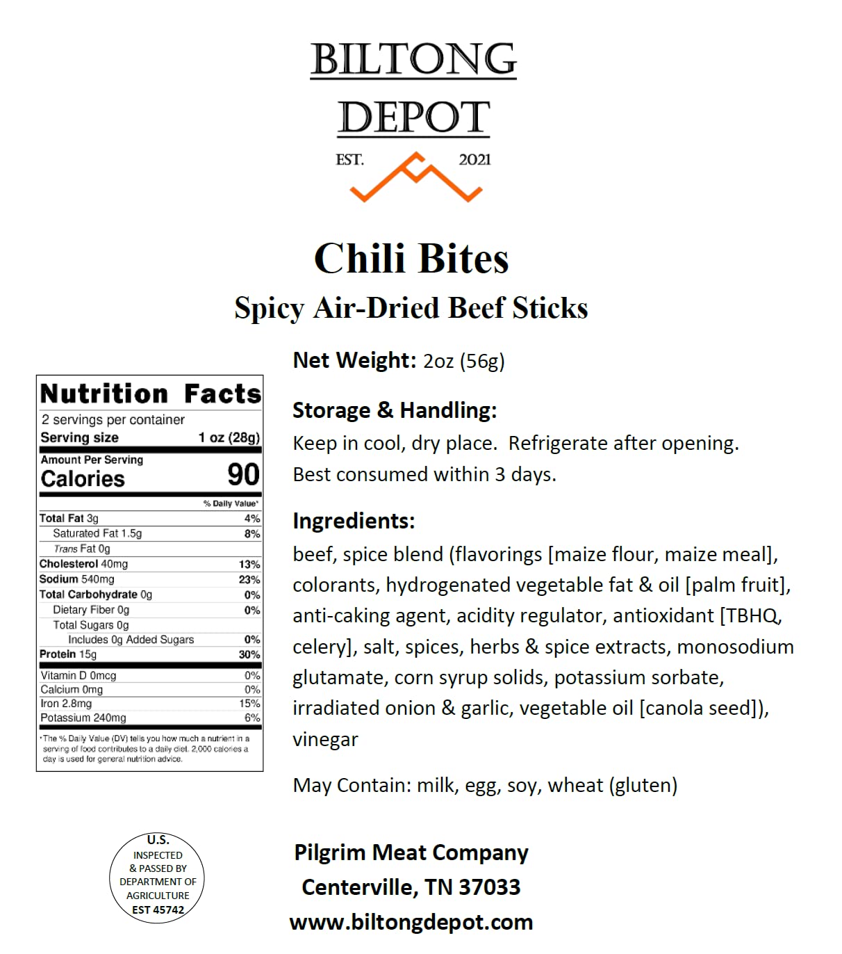 RAVENLINE Biltong Depot Chili Bites - Pack of 3 x 2oz Bags - Spicy Dried Meat Snack