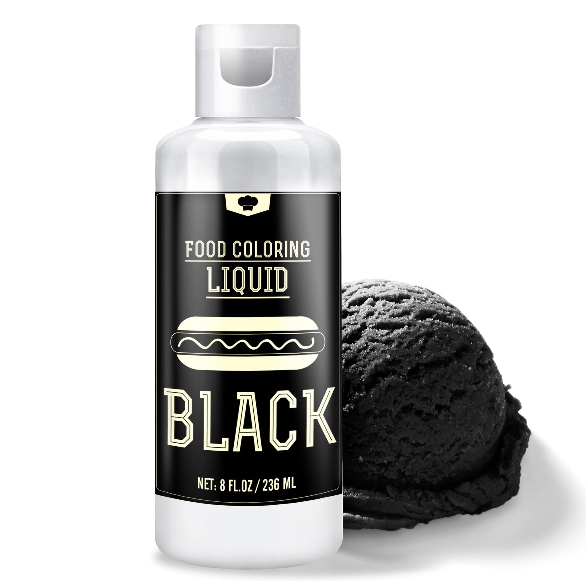 Vividye Food Coloring - Liquid Black Dye for Baking and Crafts - 240ml (8 Fl Oz)