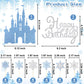 Wootkey 26Pcs Frozen Castle Cake Toppers Double Layer Silver Blue Snowflake Cupcake Toppers Winter Wonderland Cake Decorations F