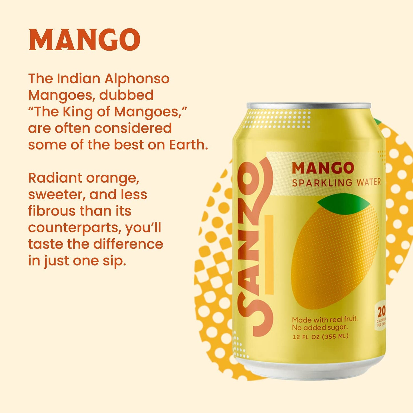 Sanzo Flavored Sparkling Water Variety Pack - 12-Pack - Calamansi (Lime), Lychee (Berry) and Mango (Alphonso) - Made with Real F