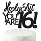 Happy 16Th Birthday Cake Topper Funny 16Th Birthday Decorations For Teens 16 Birthday Cake Toppers-Black Glitter Boys 16Th Birth