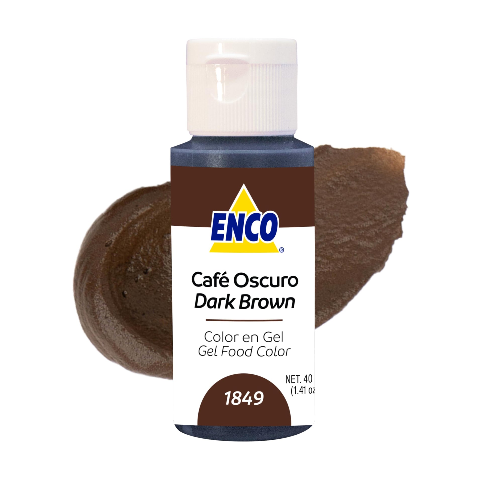 ENCO Food Coloring Gel Dark Brown 1.41 oz (40g) Concentrated, Vegan
