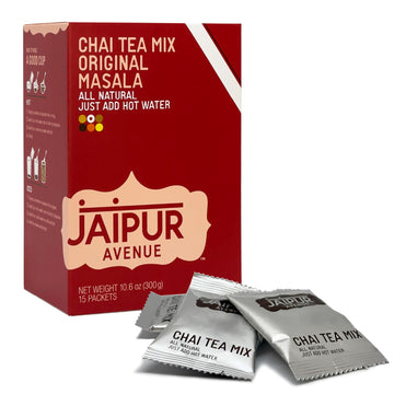 Jaipur Avenue Masala Chai Tea Mix Crafted with All-Natural Assam Black Tea, Masala, Cane Sugar, and Premium Dry Milk - Preservat