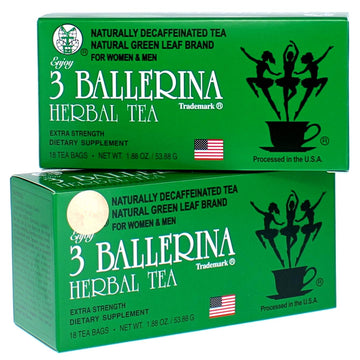 3 Ballerina Tea Dieters Extra Strength 18 Tea Bags, Drink, 36 Count, (Pack Of 2)