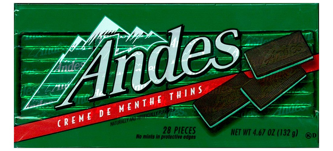 Charms Andes Creme De Menthe Thin Mints - Chocolate Mint Candies, 4.67 Oz, Green/Dark Brown, Model 404434