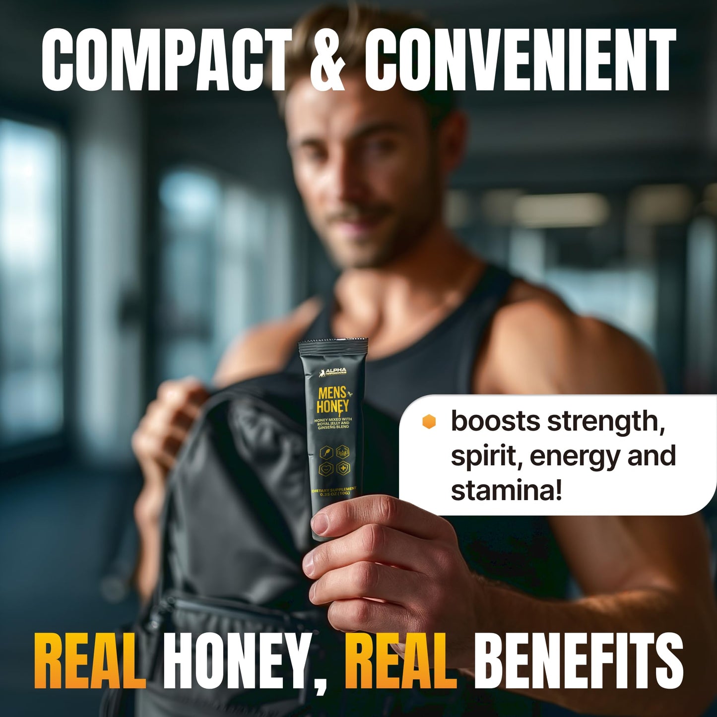 Alpha Performance Royal Jelly Honey - Extra Strength Herbal Superfood Supplement, 24 Packets, Raw Energy, No Added Sugar