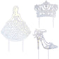 Decopac Quinceanera Cake Topper, Glitter Cake Topper, Silver Cake Decoration, 3 Piece Set