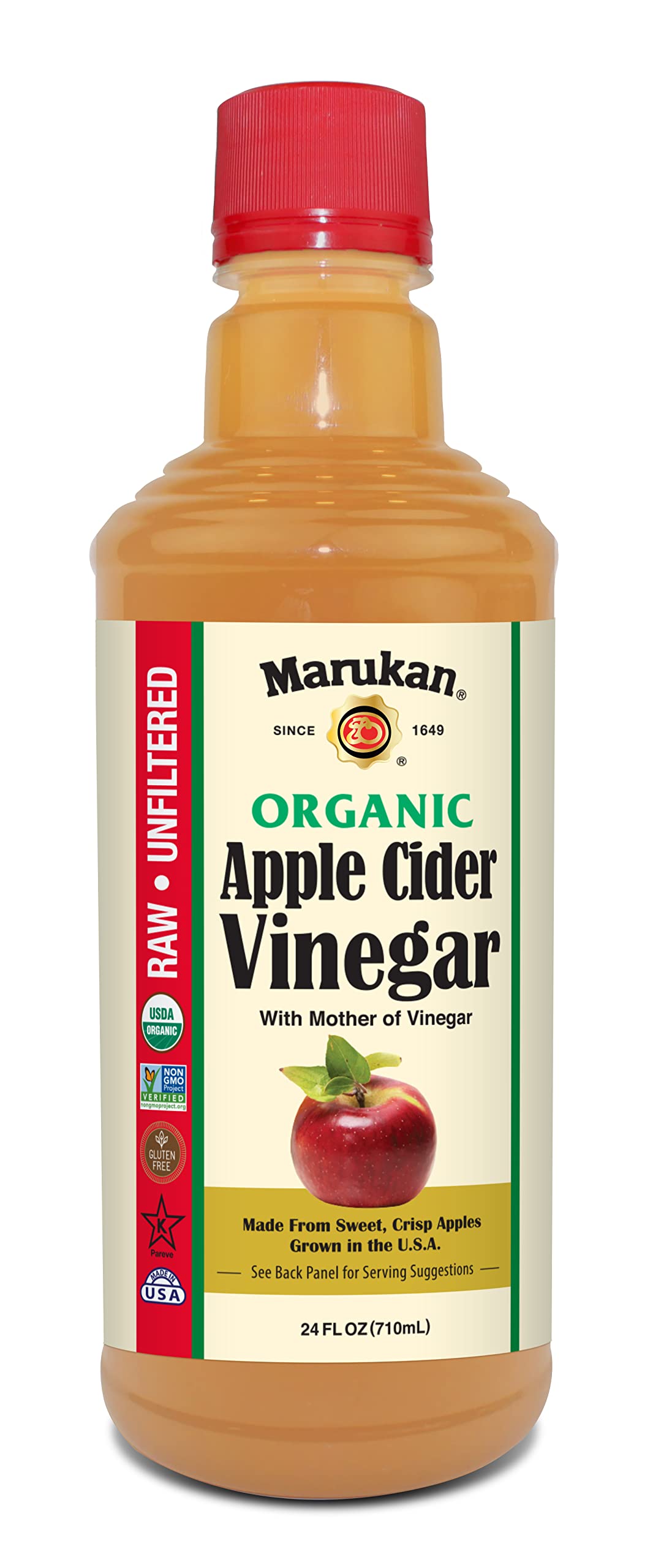 Marukan Organic Apple Cider Vinegar, Raw & Unfiltered, 24 Fl Oz