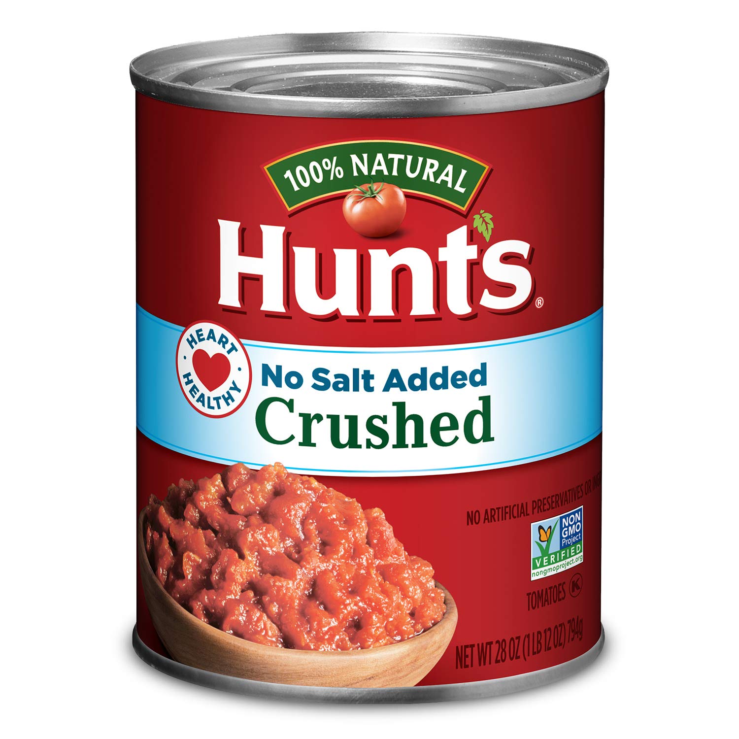 Hunt'S Crushed Tomatoes No Salt Added, Keto Friendly, 28 Oz