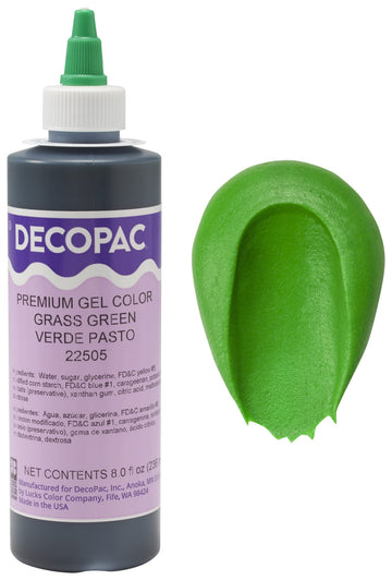 Decopac Premium Gel Food Color, Edible Coloring For Use With Buttercream Or Whipped Icing, Fondant & Piping Gel, Highly Concentrated Gel, 8Oz - Grass Green
