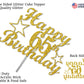 65 Birthday Cake Topper Gold Glitter, Party Decoration Ideas, Premium Quality, Sturdy Doubled Sided Glitter, Acrylic Stick. Made