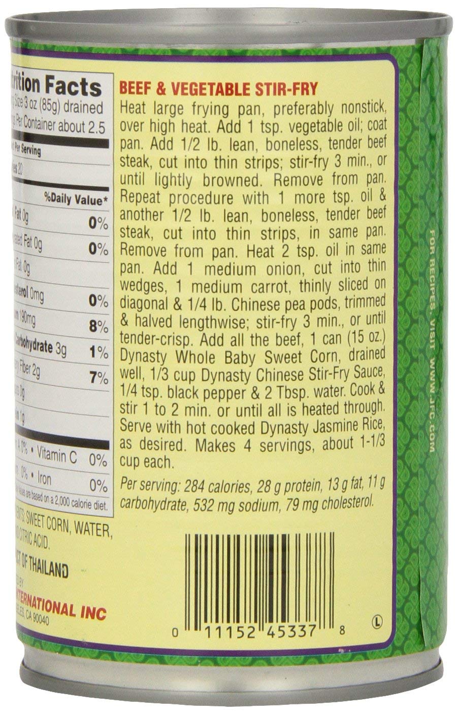 Dynasty Corn Baby 15-Ounce (Pack Of 12)