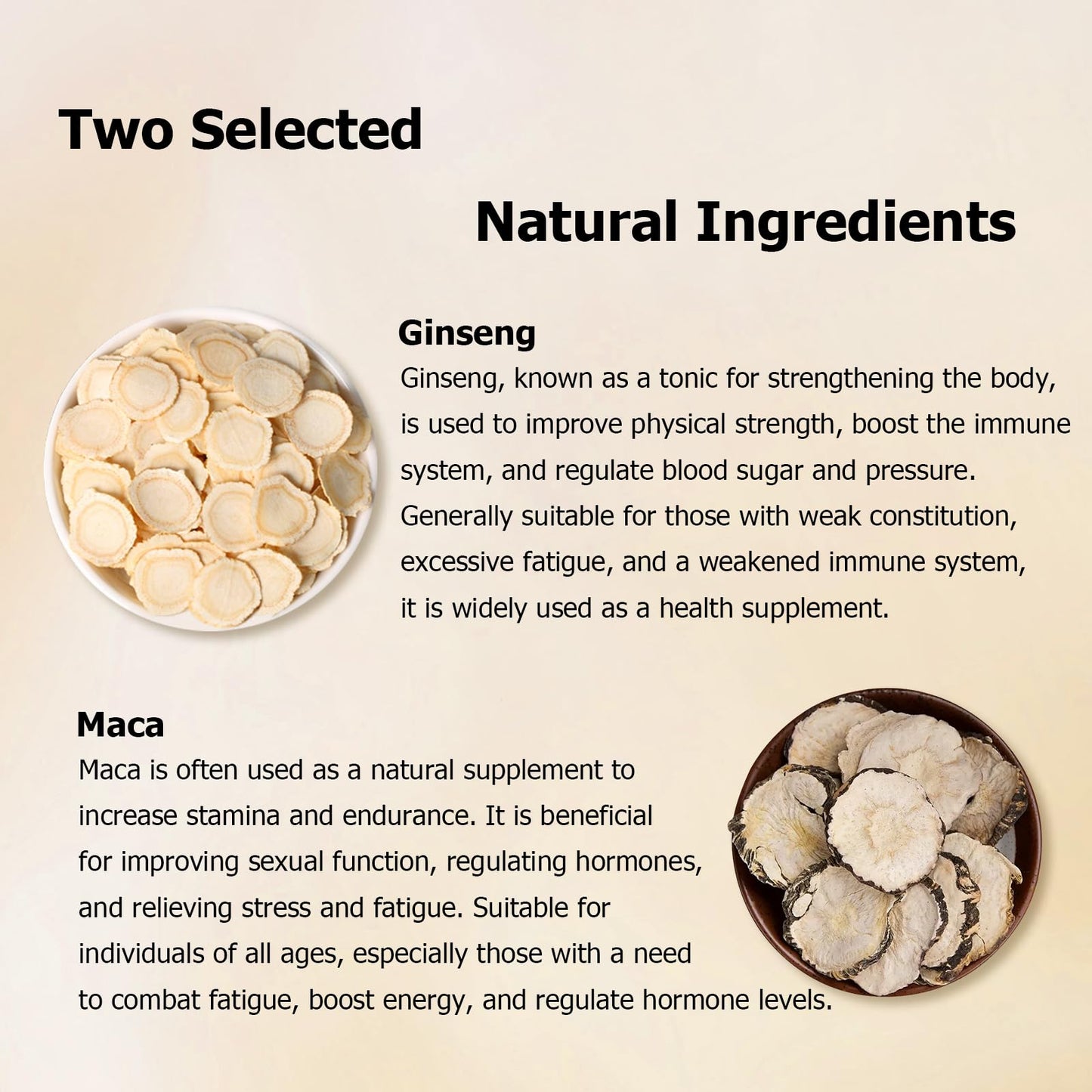 HANFANGLING Ginseng Maca Tea, Caffeine-Free Herbal Tea, 20 Tea Bags, 2.82oz