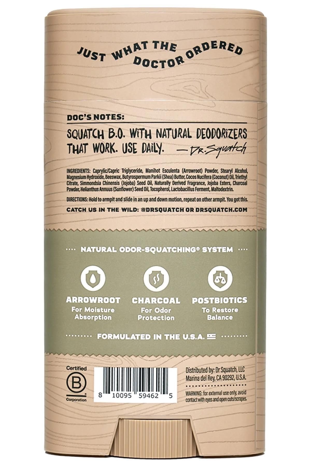 Dr. Squatch Birchwood Breeze Deodorant, 2.65 oz, Glide-on, Pack of 1445