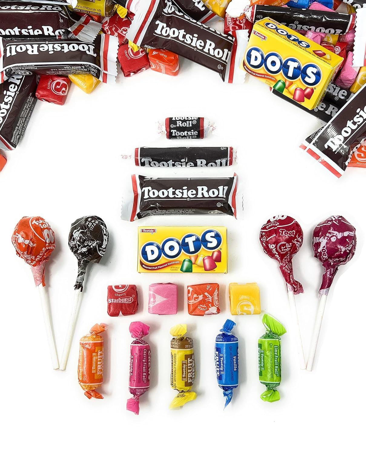 Assortit Holiday Bulk Candy Party Mix 48 Oz Tootsie Rolls, Starburst, Dots, Tootsie Pops Individually Wrapped