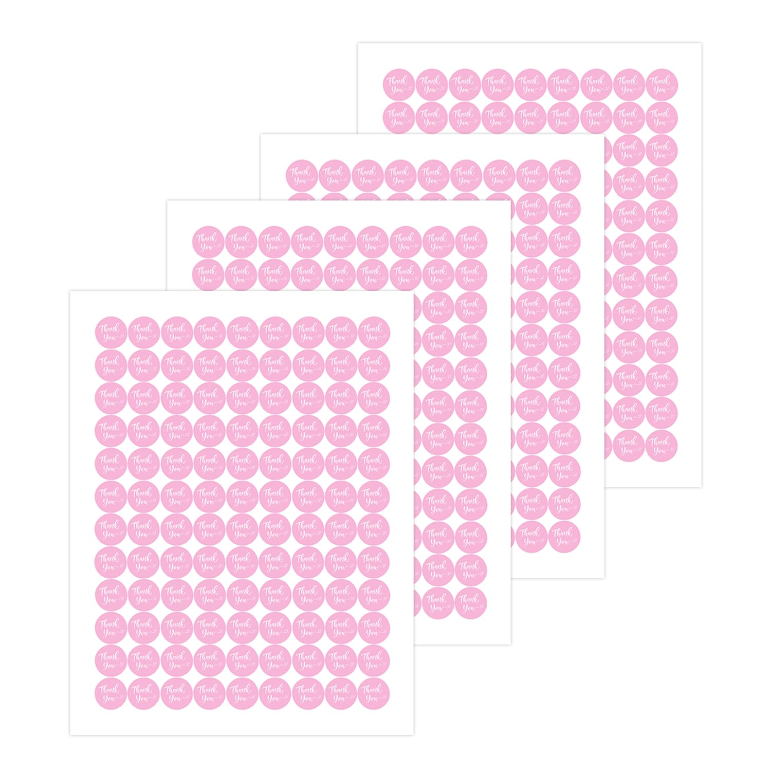 Thank You Heart Script Favors Stickers Mini Kisses Candy Stickers 216 Pcs (Pink (2-Pack))