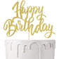 Notbadsys Happy Birthday Cake Decorations, Gold Double-Sided Glitter Letters, Birthday Party Supplies, Cake Topper Decorations (Gold)