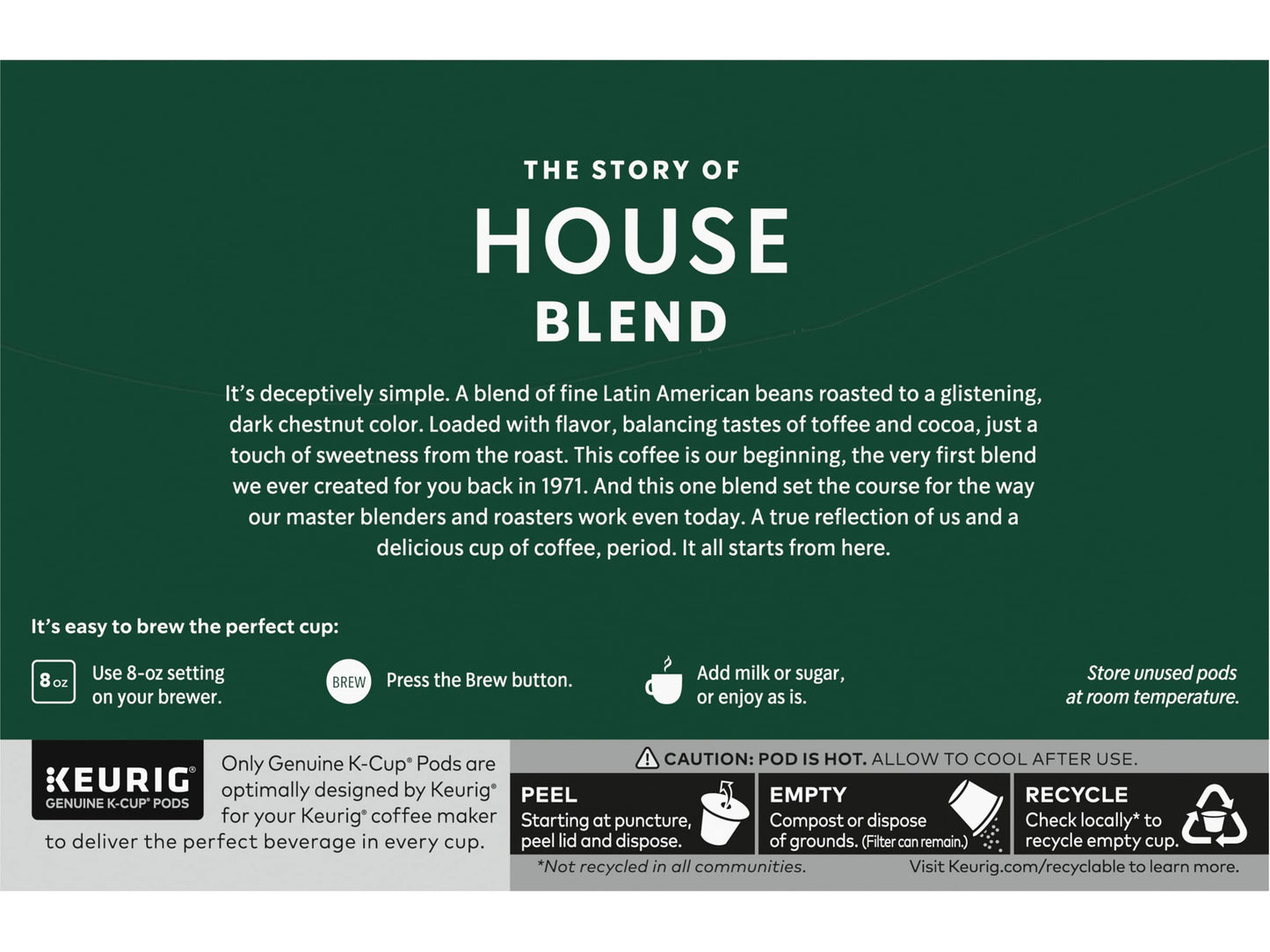 Starbucks K-Cup Coffee Pods, House Blend, 16 Count (Pack of 10), Model 110769