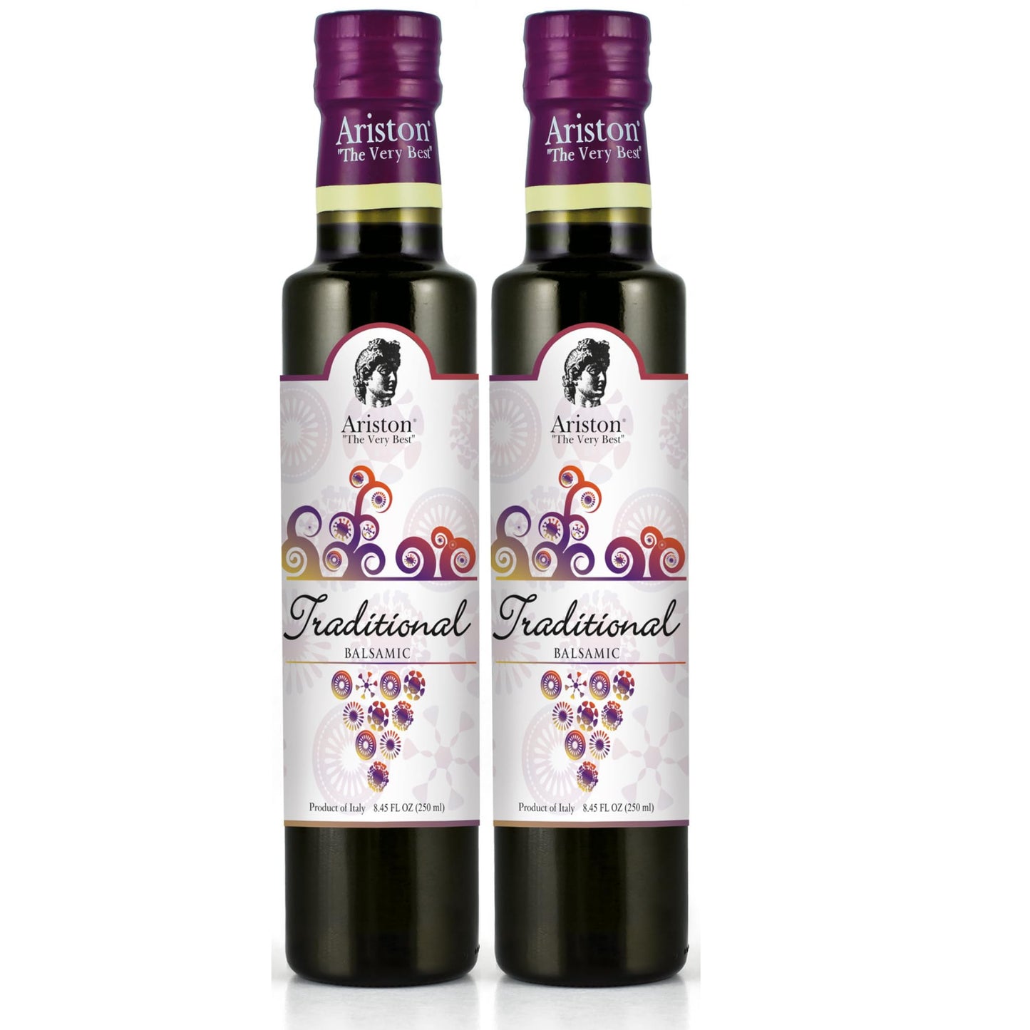 Ariston Balsamic Vinegar – Barrel Aged, Gourmet Quality, Vegan, Gluten Free, 8.45 fl oz (250ml), Pack of 2