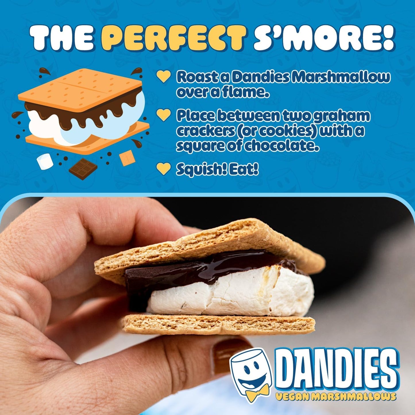 Dandies Jumbo Campers, Vegan Marshmallows, No Artificial Flavorings, Food Dyes, Corn Syrup, Or Gelatin, Perfect For Smores And C