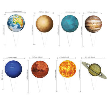 Gyufise 40Pcs Outer Space Cupcake Toppers Solar System Galaxy Universe Planets Cupcake Picks Planet Cake Topper For Boys Girls S