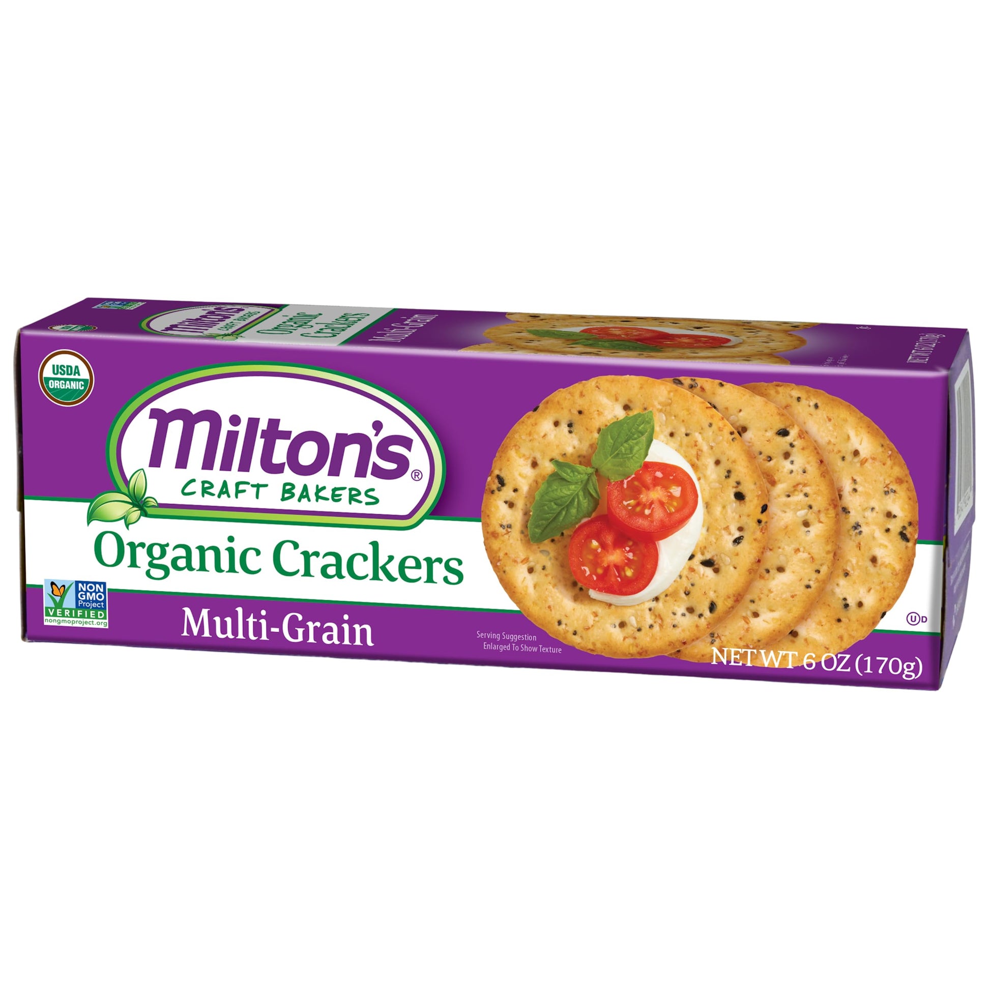 Miltons Organic Crackers, Multi-Grain, Non-GMO, Kosher, 6 Oz, Made with 4 Whole Grains & 3 Seeds