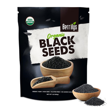 Berrilys Black Cumin Seeds - Usda Organic Nigella Sativa, Kalonji, Great For Use As Herbs, Seasoning, Baking, Cooking - Versatil