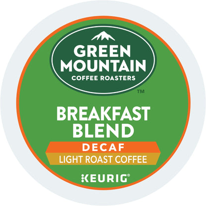 Green Mountain Coffee Roasters Keurig Single-Serve K-Cup Pods, Breakfast Blend Decaf Light Roast Coffee, 12 Count (Pack of 1)