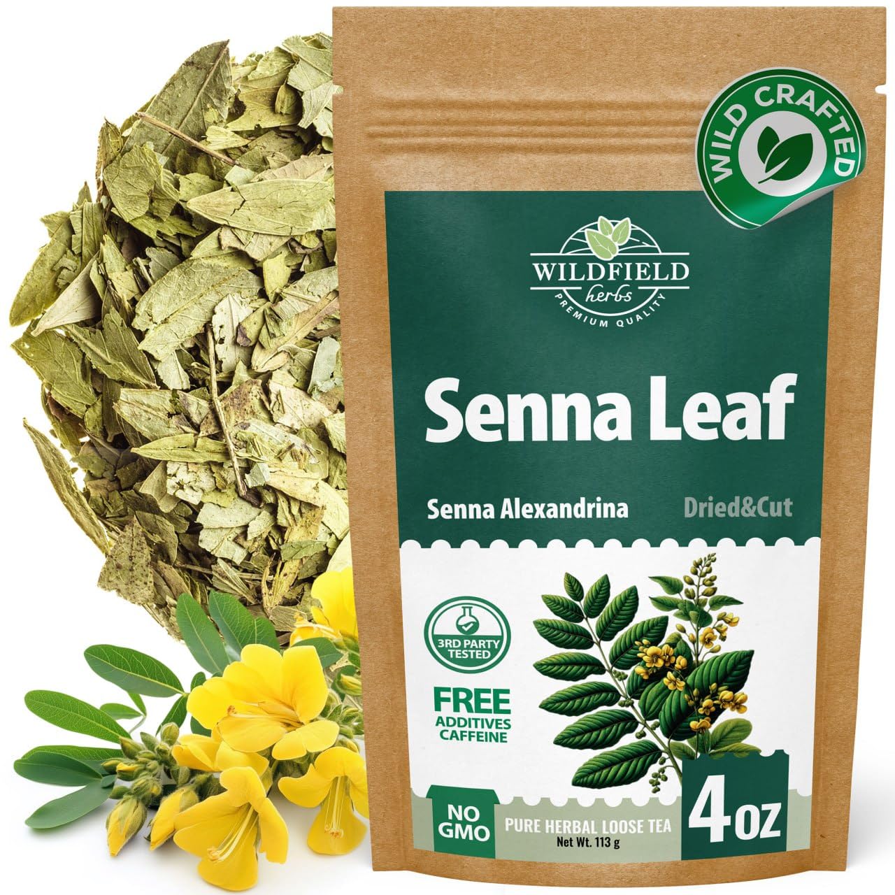 4 Oz. Senna Leaf Senna Leaves Tea Bags Herbal Tea (Senna Alexandrina) - 113G Bags Hoja De Sen Hojas De Sen Para Te