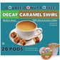 Double Donut Coffee Decaf Flavored Coffee Pods, Caramel Swirl, 20 Count for Keurig K Cups