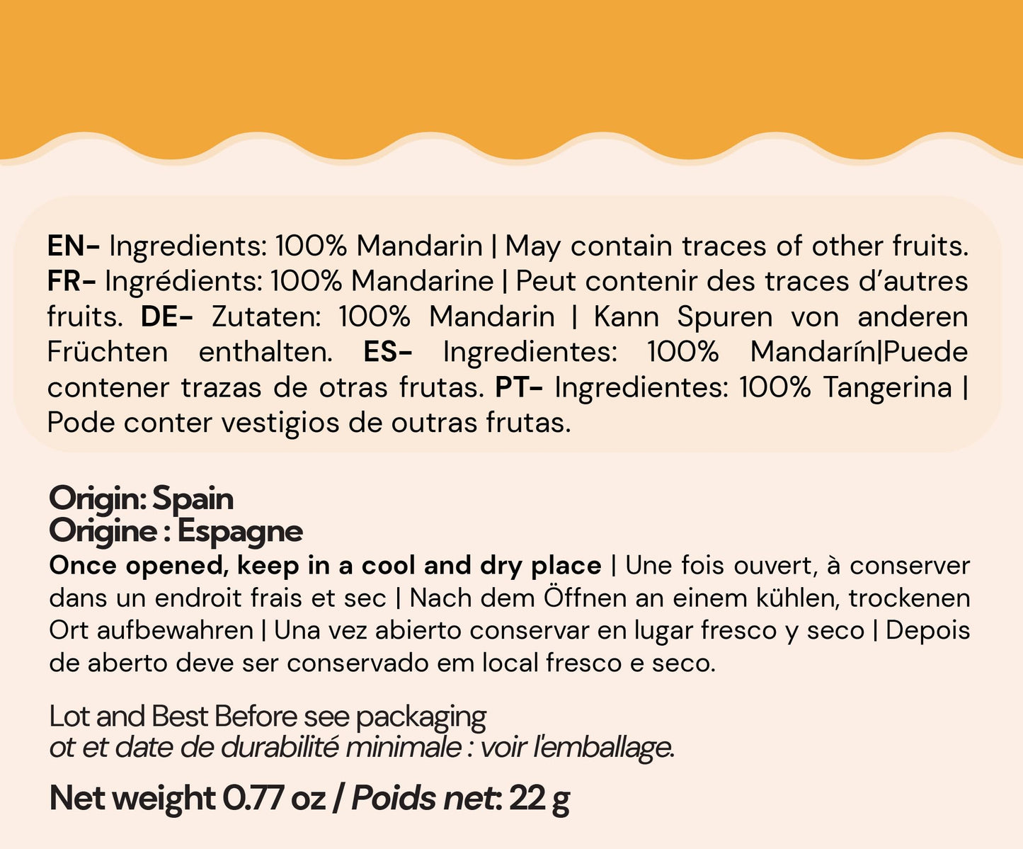 Freeze-Dried Mandarin - 7 Pack - 100% Real Fruit, No Sugar Added, Crunchy & Delicious, Long Shelf Life
