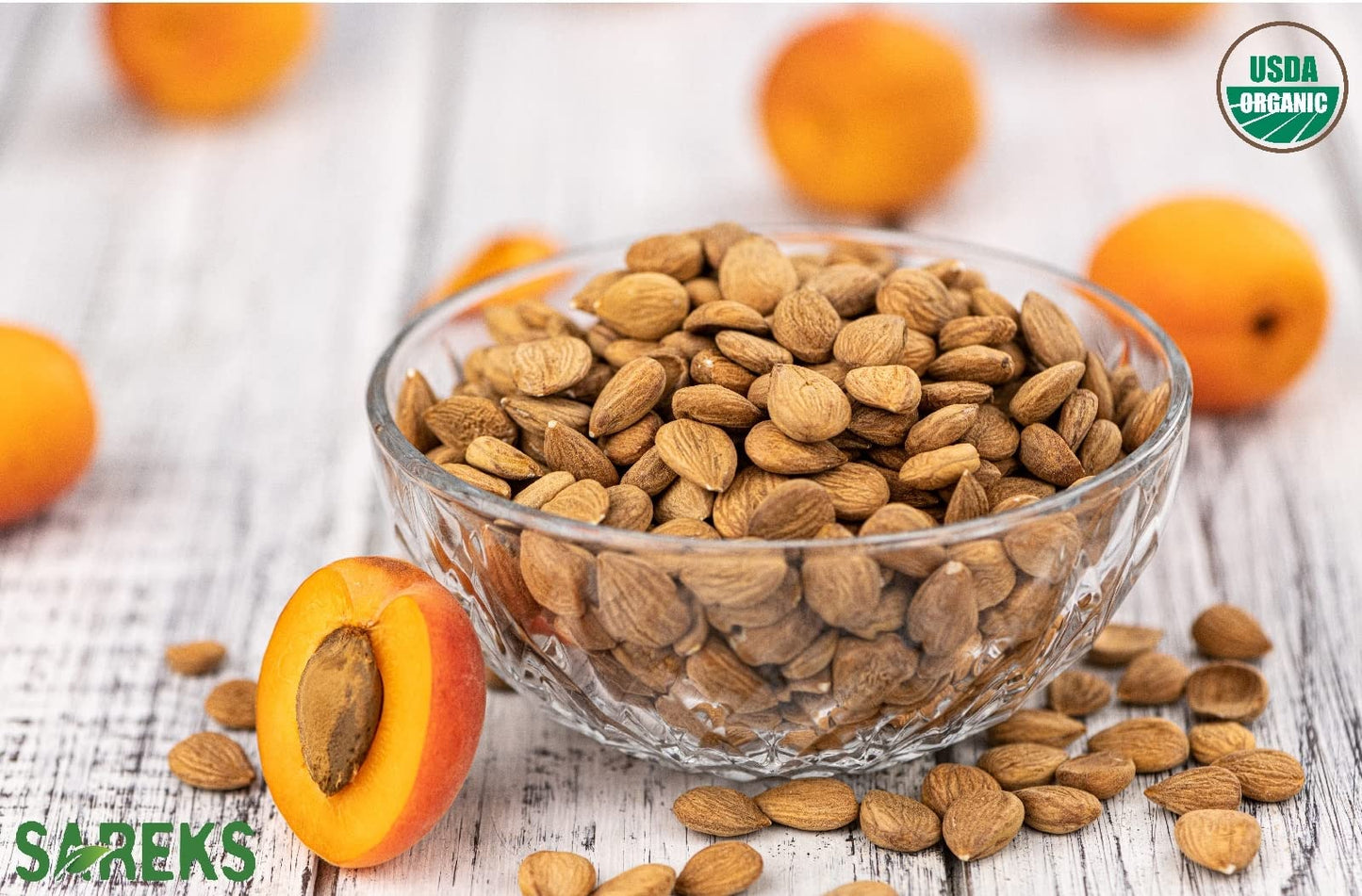 Bitter Apricot Kernels Organic Raw (10Oz),%100 Usda Organic Certified Seeds, Non-Gmo, Product Of Turkey, Gluten Free, Resealable Bag