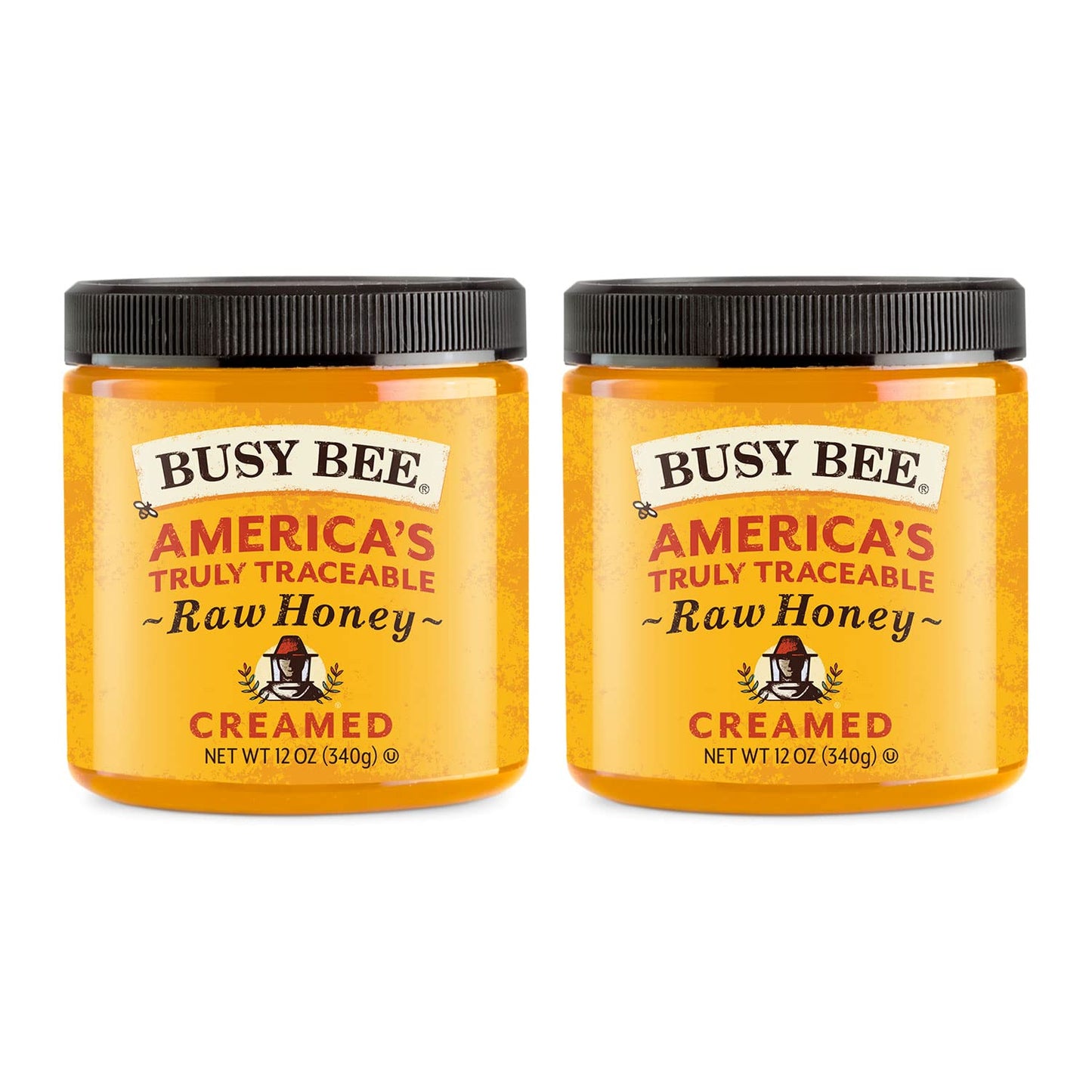 Busy Bee Creamed Raw Unfiltered Honey, 12 Ounce (Pack Of 2), Usa Wildflower Honey