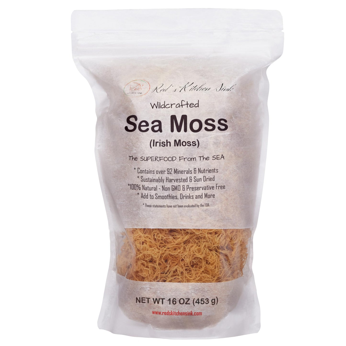 Irish Sea Moss | Seamoss | Wildcrafted - 100% Natural, Makes 240+ Oz Of Sea Moss Gel, From St. Lucia | 1 Pound - 16Oz