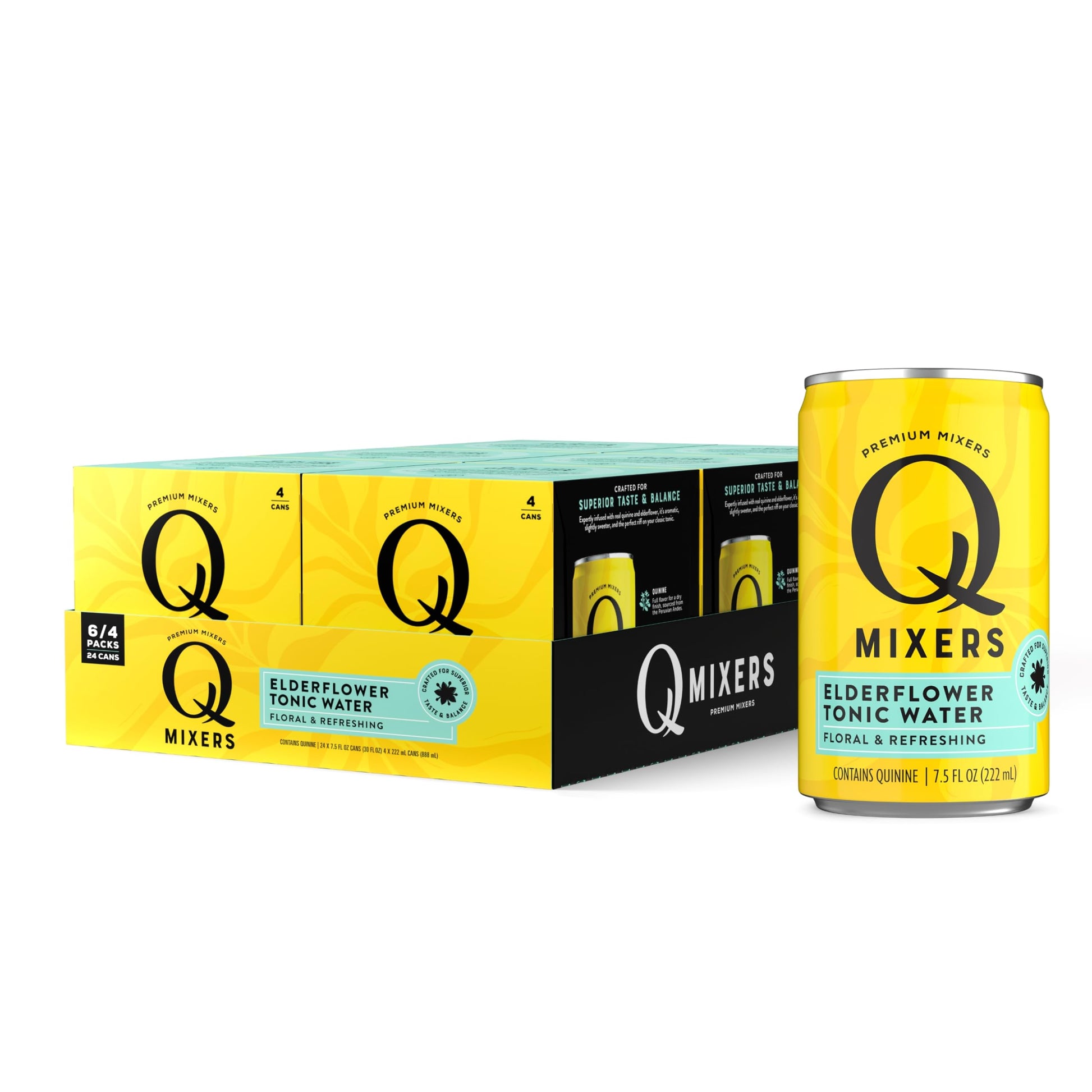 Q MIXERS Elderflower Tonic Water, Premium Mixer, 7.5 Fl Oz, Pack of 24