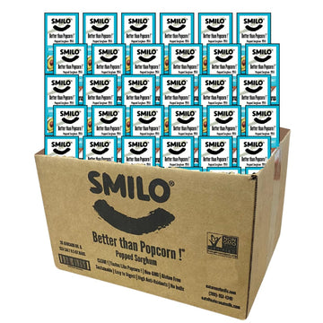 Smilo Better than Popcorn ! Avocado Oil & Sea Salt Popped Sorghum, 36 Pack of 0.5 oz