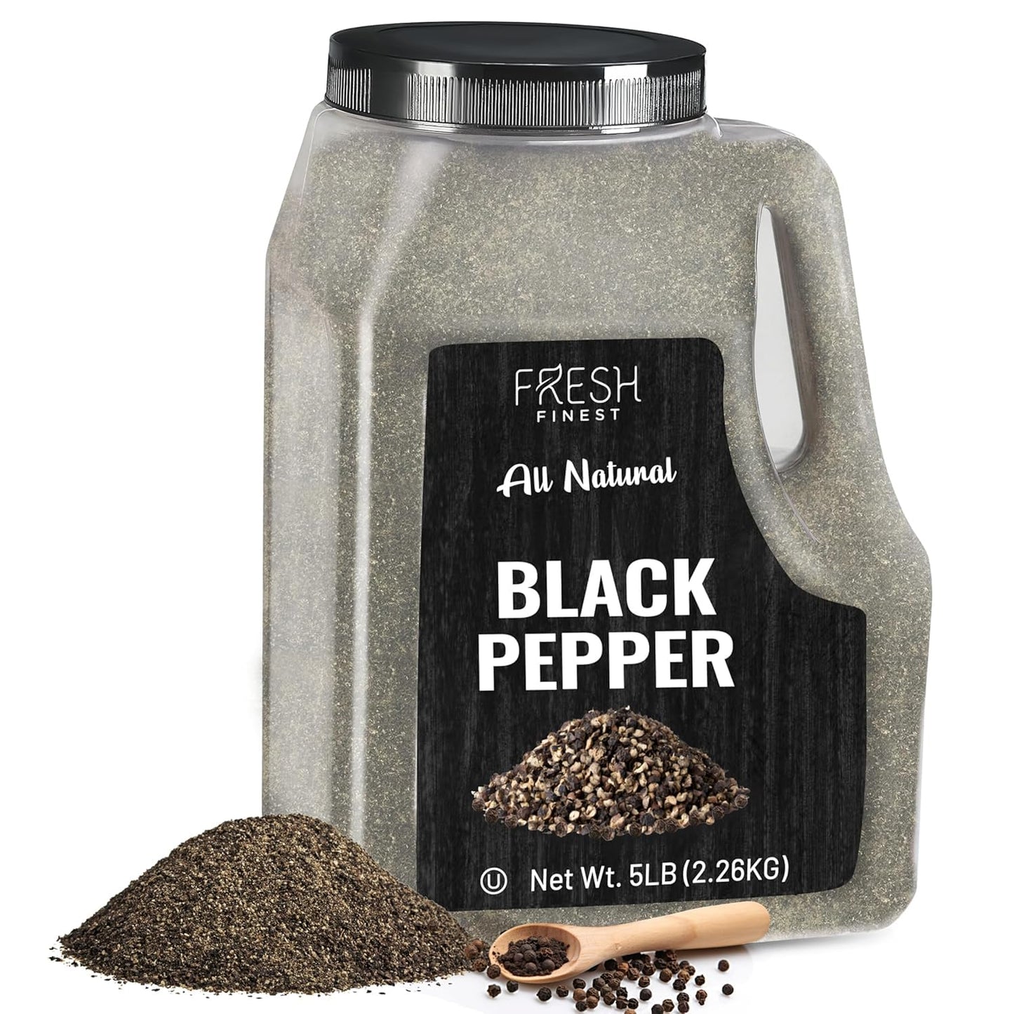 Fresh Finest 5 Lb. Black Pepper, Bulk, Kosher, Black Pepper Ground For Commercial And Home Cooking 5 Lb Black Pepper Freshly Pac