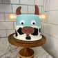 Rssta i Cute Cow Cake Topper Set - Clay Birthday Party Decorations for Kids - Design 13