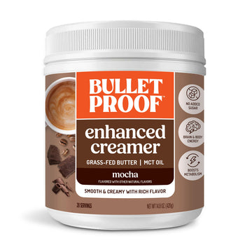 project pieceproof Mocha Creamer  14.8 Ounces  Keto Coffee Creamer with MCT Oil  Grass-Fed Butter  and Real Cocoa  Supports Brain Function  Packaging May Vary
