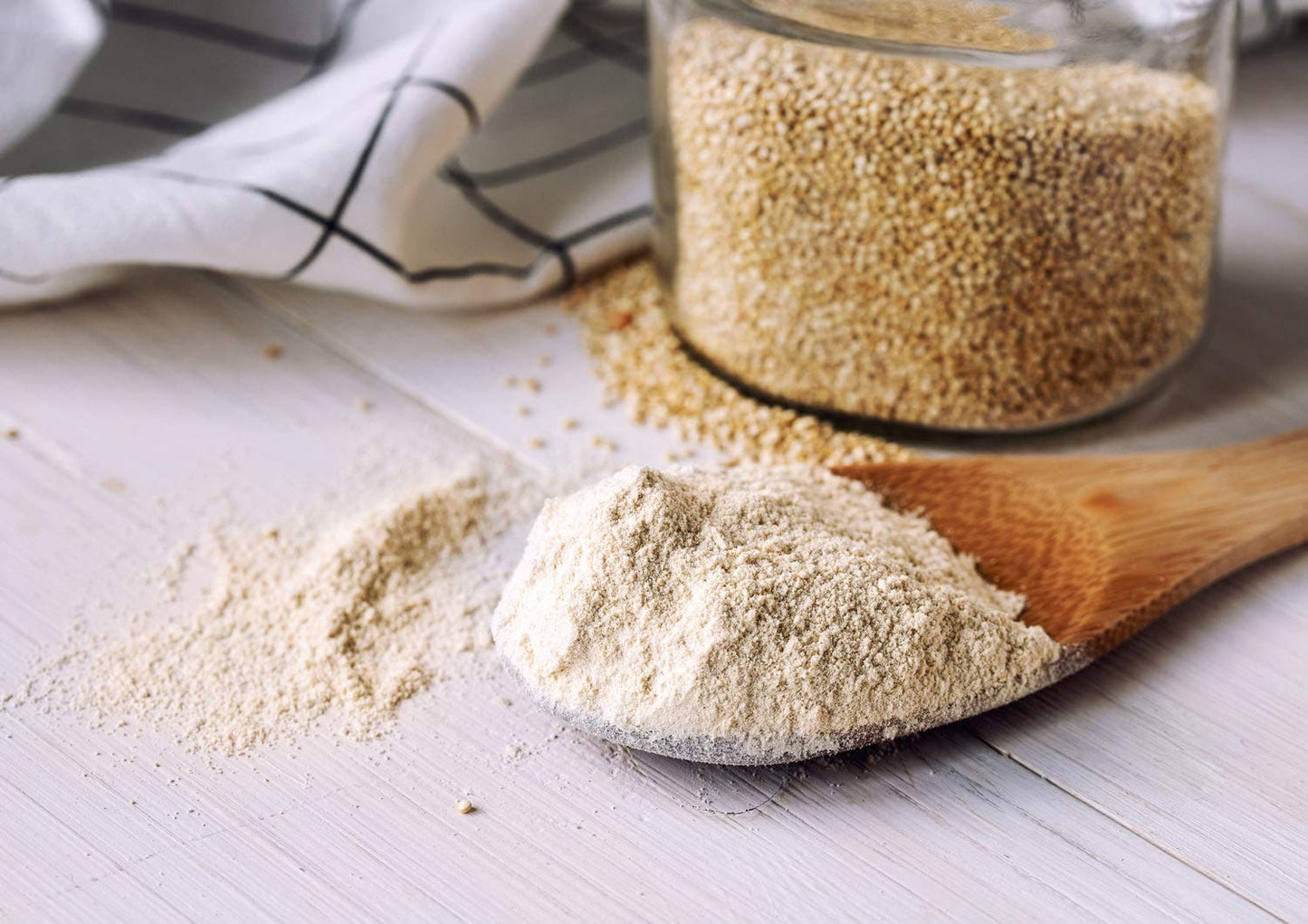 Food to Live Organic White Quinoa Flour, 1 Pound - Non-GMO, Fine Ground Whole Grains, Vegan Meal, Kosher, Bulk Powder. Good Sour