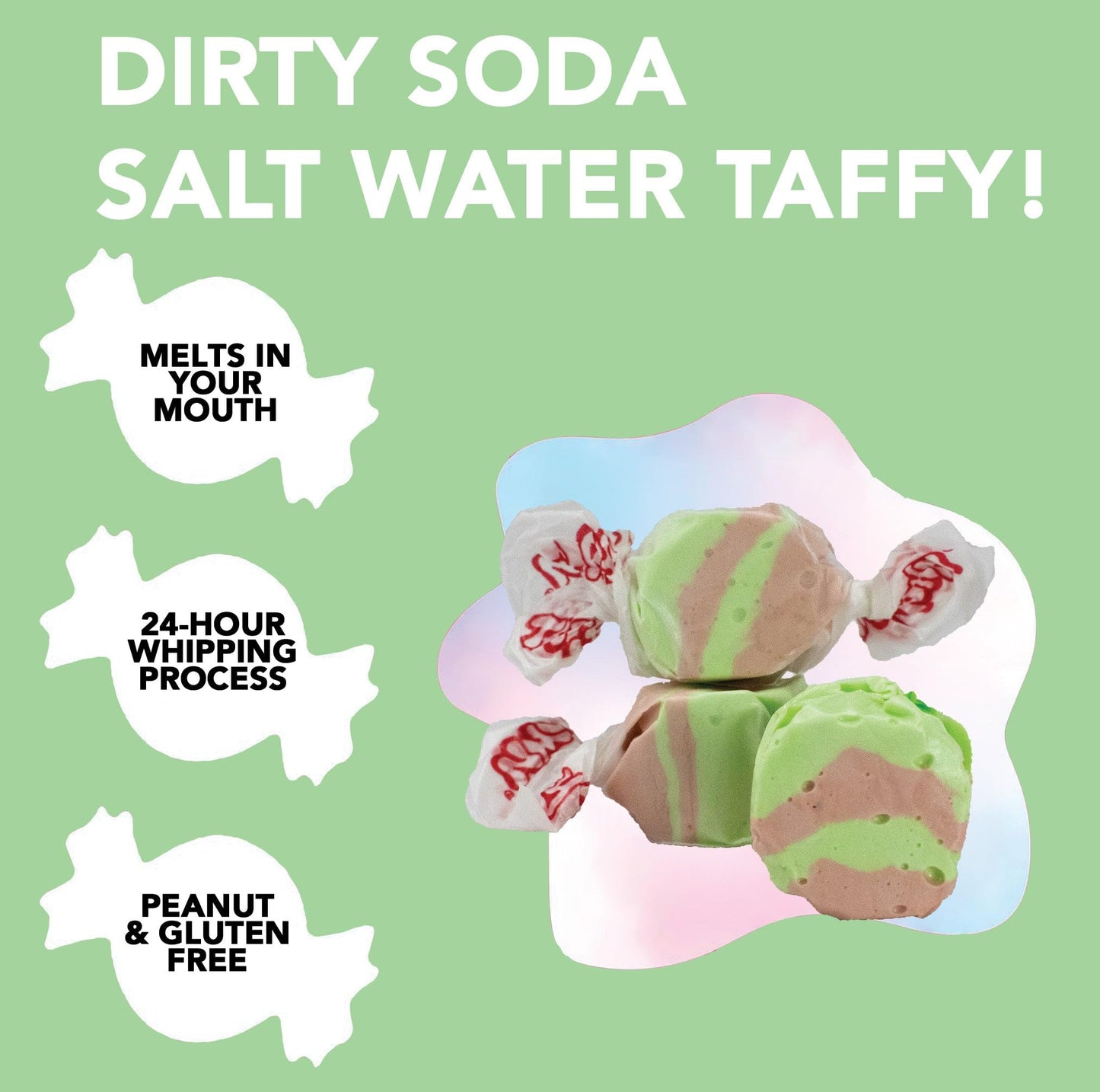 Taffy Town Saltwater Taffy - Dirty Soda | Gourmet | Nougat-Style Candy | Soft & Delicious | Summer Snack Treats | Party Good Can