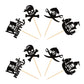 Ercadio 24 Pack Pirate Cupcake Toppers Black Glitter Nautical Sailing Cupcake Picks Pirate Theme Baby Shower Kids Birthday Party