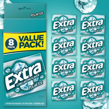 Extra--Polar Ice Sugarfree Gum, Icy Fresh, Mint Flavored, Sugarfree Chewing Gum With Long Lasting Flavor, Freshens Breath, 120 C