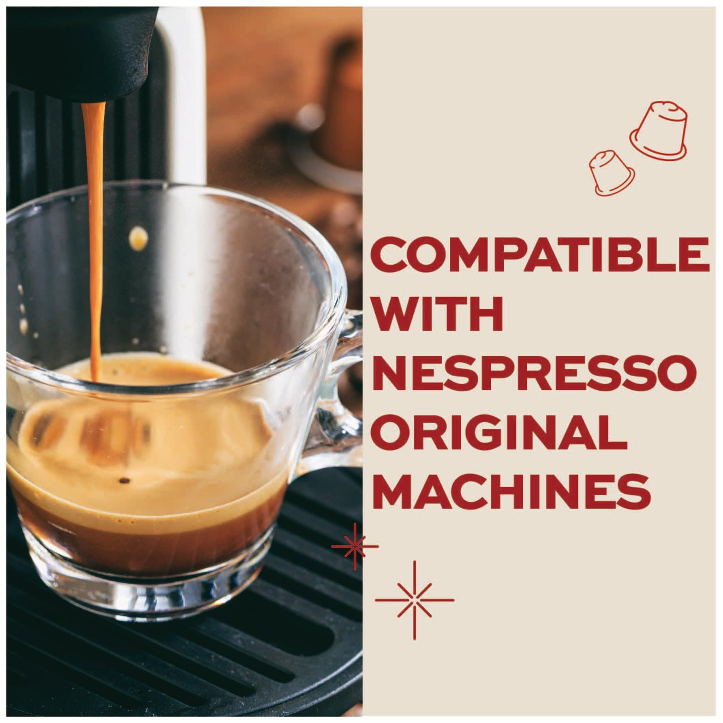 KIMBO Barista Napoli Espresso compact pieces, Nespresso Compatible, Medium Dark Roast, 10 Count